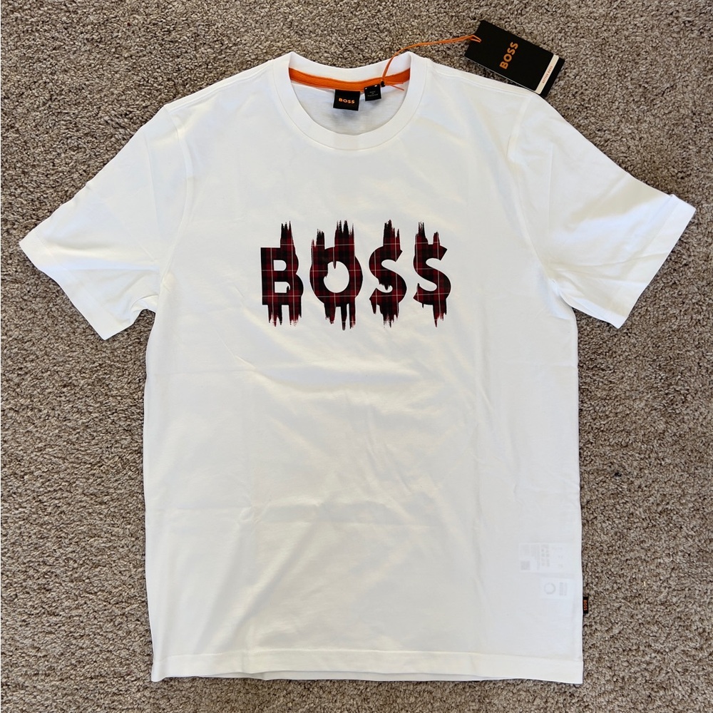 BOSS White Graphic Men's T-Shirt